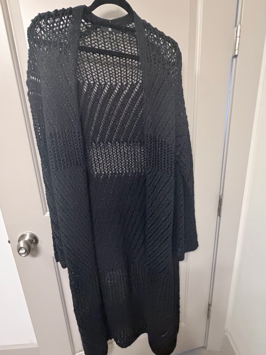 Banana Republic Jackets & Blazers - Banana Republic Open-Knit Long Cardigan - Black